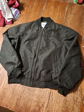 Vintage XL 46 Saddlebrook Black Front Zip Jacket Made In USA w Pockets